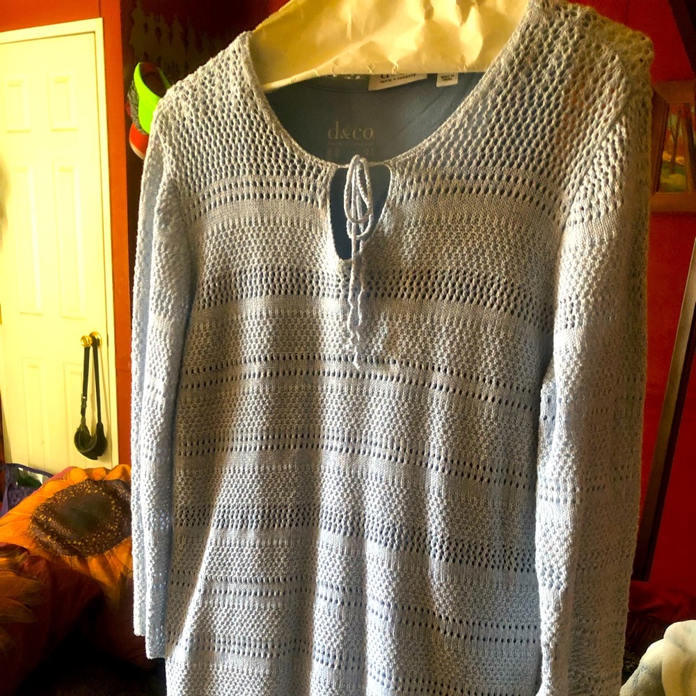 Denim & Co. Extra Small light blue sweater with tank top